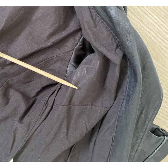 ZARA Trafaluc Authentic Leather Black Moto Biker Jacket S Retro Classic Cropped - Picture 11 of 16